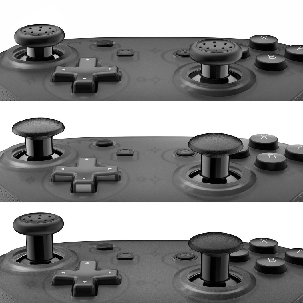 Black ThumbsGear Interchangeable Ergonomic Thumbsticks for NS Pro Controller with 3 Height Domed and Concave Grips Adjustable Joystick-KRM521WS - Extremerate Wholesale