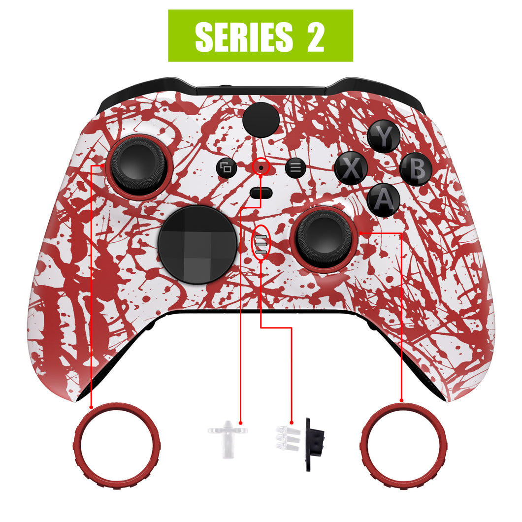 Soft Touch Blood Patterned Front Shell For Xbox One-Elite2 Controller-ELS211WS