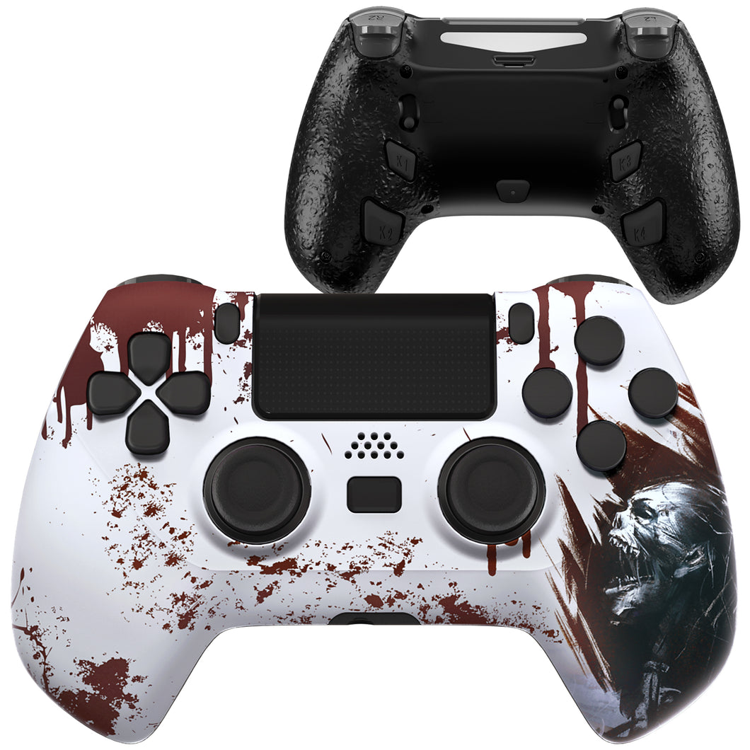 Blood Zombie Decade Tournament Controller(DTC) Upgrade Kit With Upgrade Board & Ergonmic Shell & Back Buttons & Trigger Stops Compatible With PS4 Controller JDM-040/050/055-P4MG012