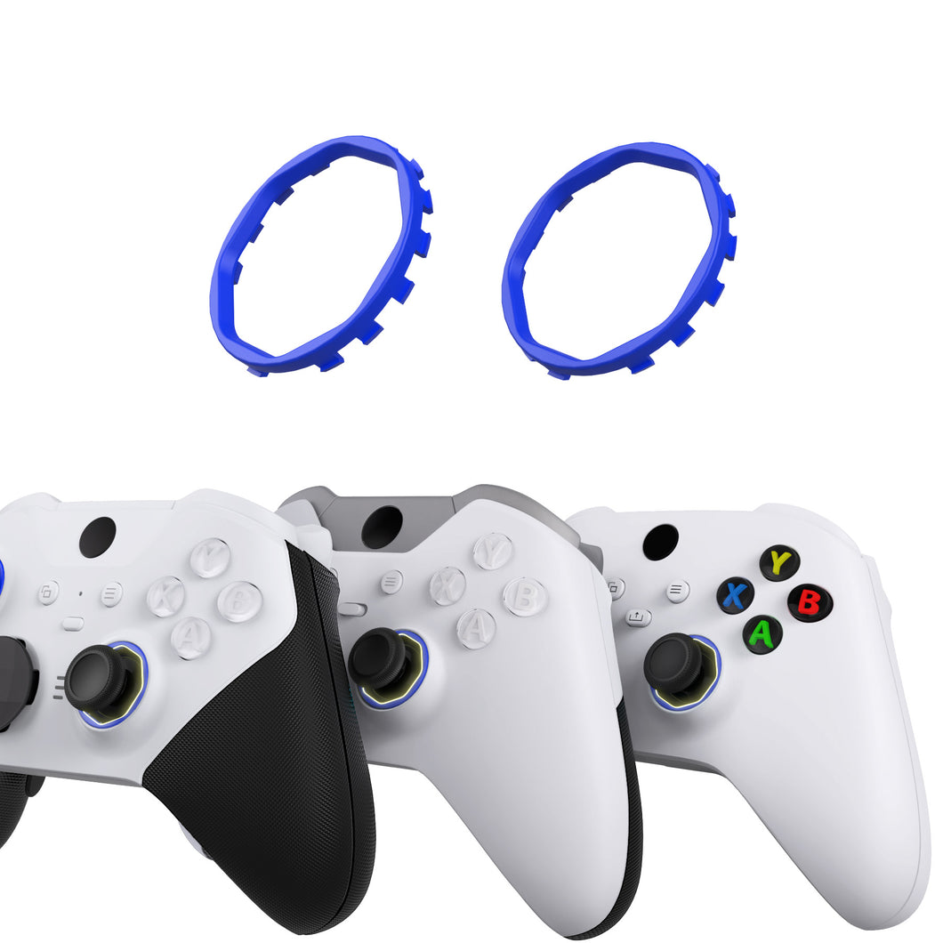 Blue Redesigned Replacement Octagonal Gated Sticks Accent Rings for Xbox Elite Series 2 Core & Elite Series 2 & Xbox Elite, for eXtremeRate ASR Version Shell for Xbox Series X/S Controller - YUEE2M004WS