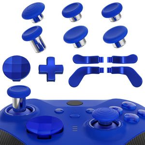 Blue & Metallic Silver 13 in 1 Component Pack Kit Replacement Metal Thumbsticks & D-Pads & Paddles for Xbox Elite Series 2 & Elite 2 Core Controller (Model 1797) - IL906 - Extremerate Wholesale