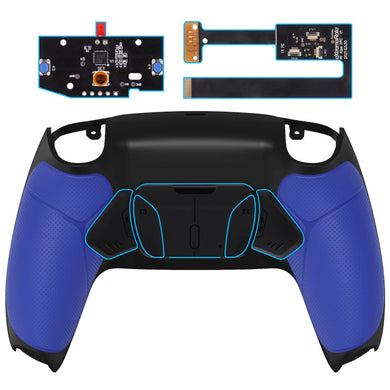 Blue Rubberized Grip Remappable Rise4 Remap Kit With Upgrade Board + Redesigned Back Shell + 4 Back Buttons Compatible With PS5 Controller BDM-010 & BDM-020 - YPFU6003 - Extremerate Wholesale