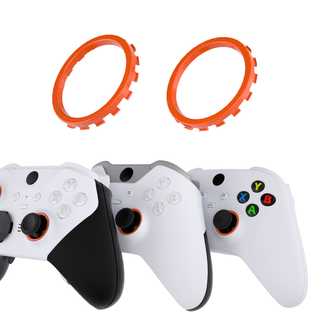 Solid Bright Orange Custom Replacement Accent Rings For Xbox Elite Series 2 Core & Elite Series 2 & Xbox One Elite & eXtremeRate ASR Version Shell For Xbox Series X/S Controller-XOJ1325