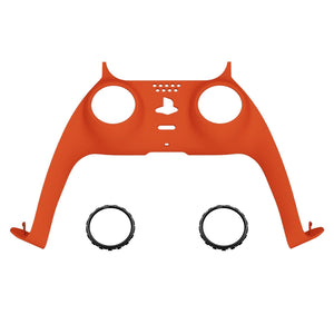 Bright Orange Decorative Trim Shell With Accent Rings Compatible With PS5 Controller-GPFP3004WS - Extremerate Wholesale