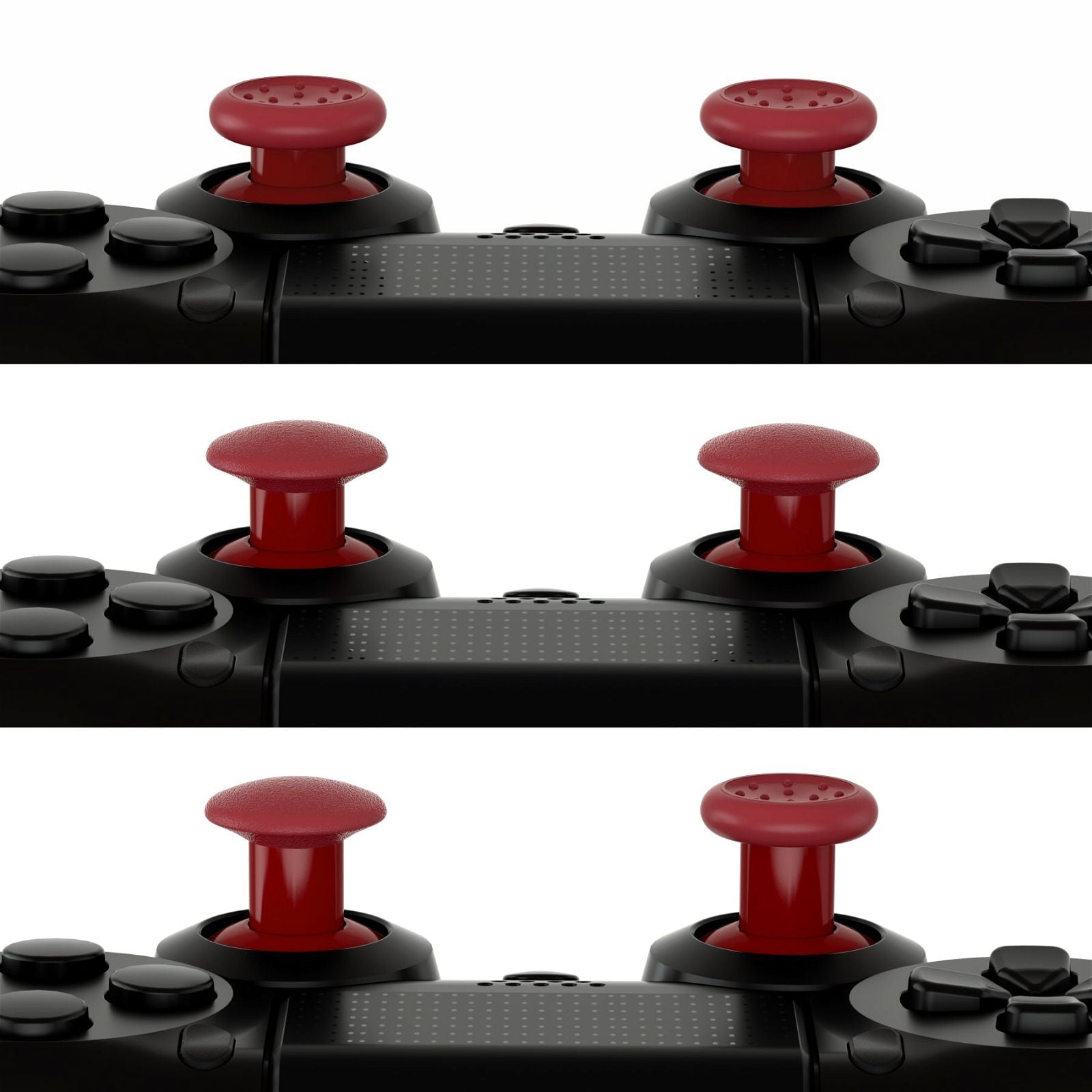 Carmine Red ThumbsGear Interchangeable Ergonomic Thumbstick with 3
