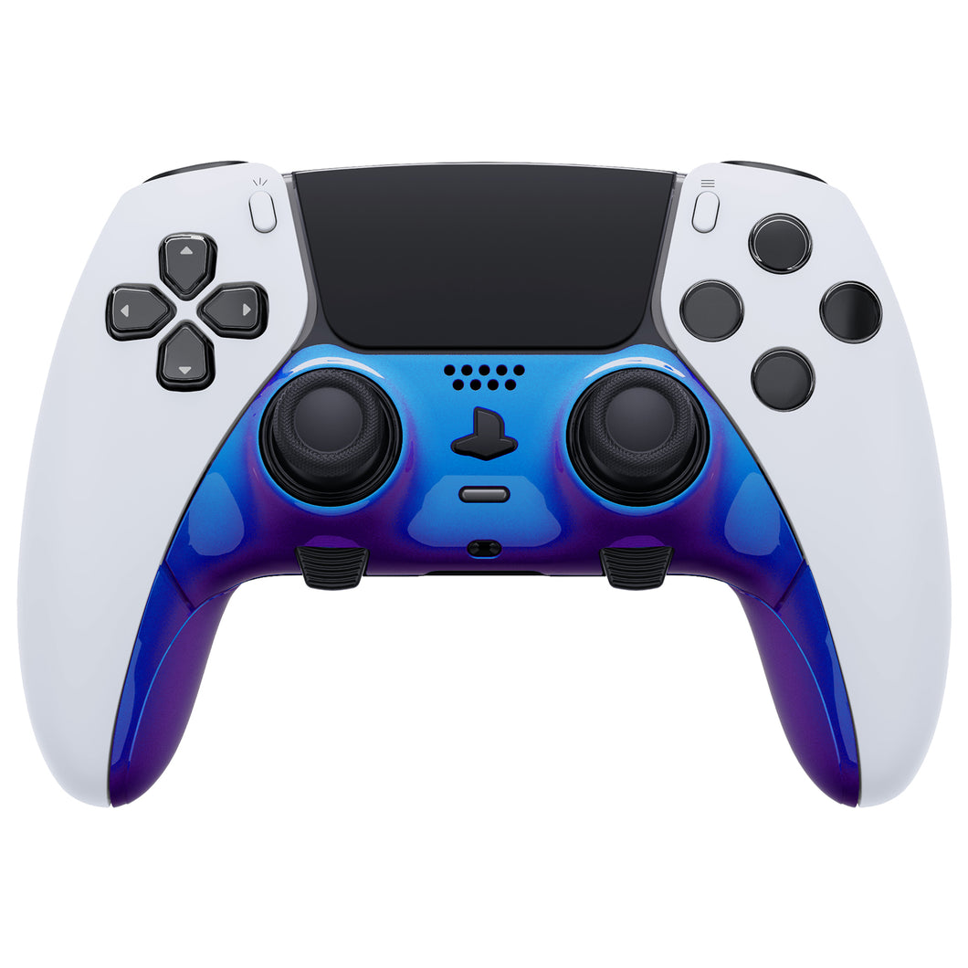 Chameleon Blue Purple Replacement Top Bottom Decorative Trim Shell Compatible with PS5 Edge Controller -CXQEGP008WS