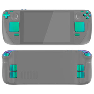 Chameleon Green Purple Replacement Full Set Buttons for Steam Deck LCD Console - JESDP006WS - Extremerate Wholesale