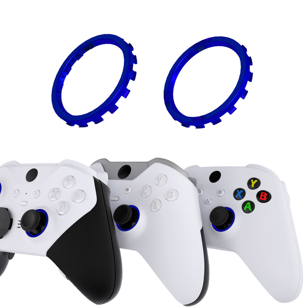 Chrome Blue Custom Replacement Accent Rings For Xbox Elite Series 2 Core & Elite Series 2 & Xbox One Elite & eXtremeRate ASR Version Shell For Xbox Series X/S Controller-XOJ1313
