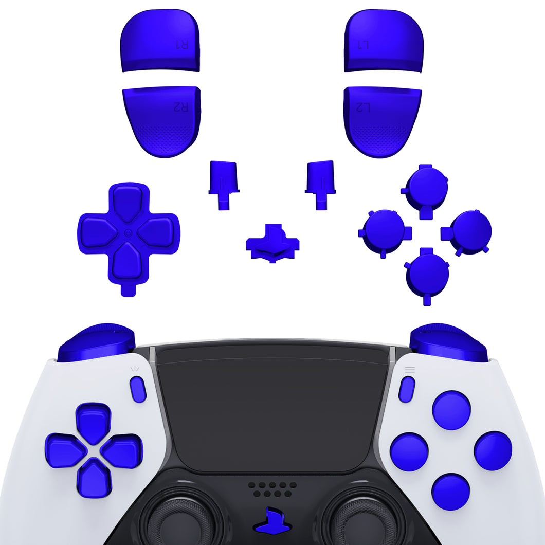 Chrome Blue Full Set Button Kits Compatible With PS5 Edge Controller -JXTEGD004WS