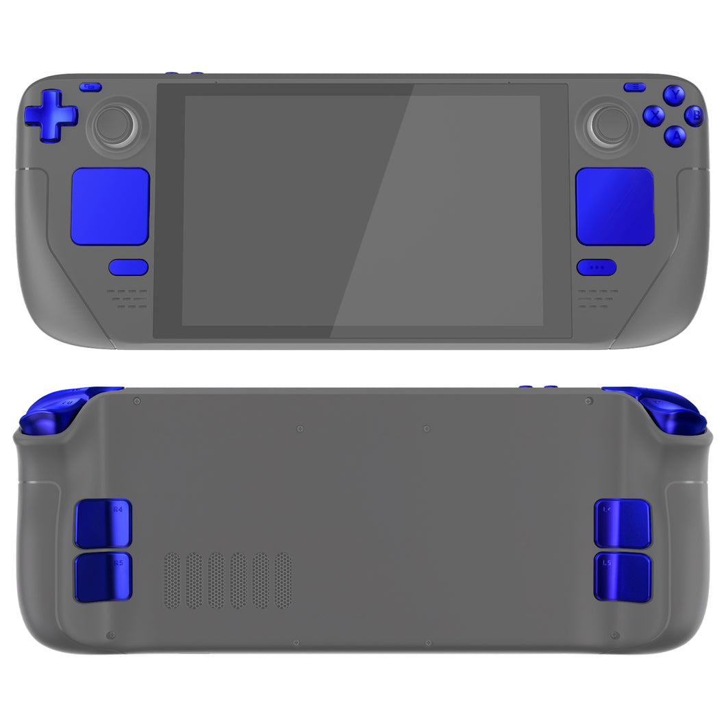 Chrome Blue Replacement Full Set Buttons for Steam Deck LCD Console - JESDD004WS