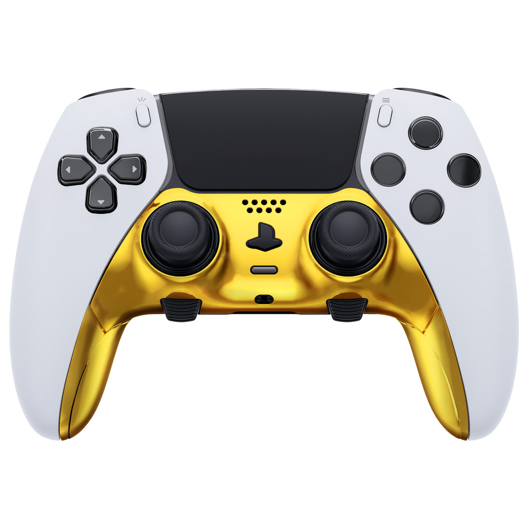 Chrome Gold Replacement Top Bottom Decorative Trim Shell Compatible with PS5 Edge Controller -CXQEGD001WS