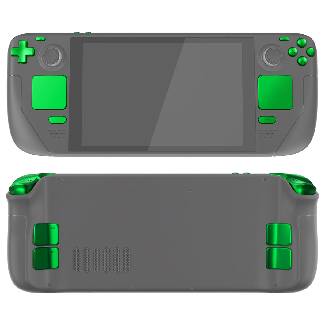 Chrome Green Replacement Full Set Buttons for Steam Deck LCD Console - JESDD003WS