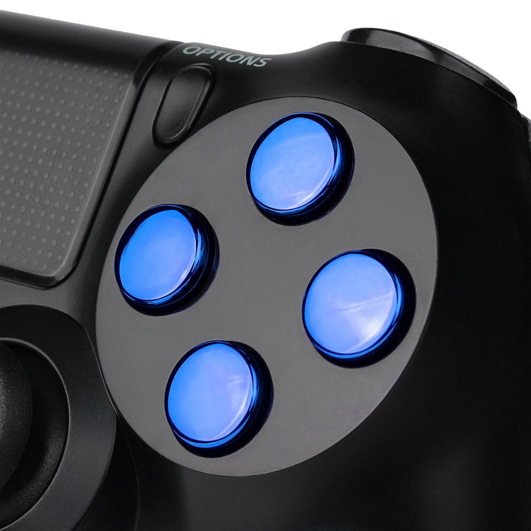 Chrome Blue Buttons Compatible With PS4 Controller-P4J0220 - Extremerate Wholesale