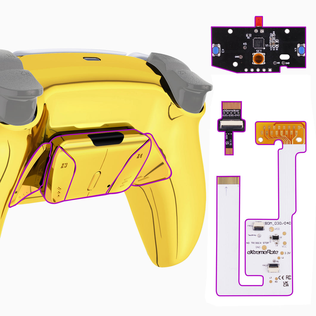 Glossy Gold Remappable RISE4 V3 Remap Kit for PS5 Controller BDM-030/040/050 - YPFD4001G4