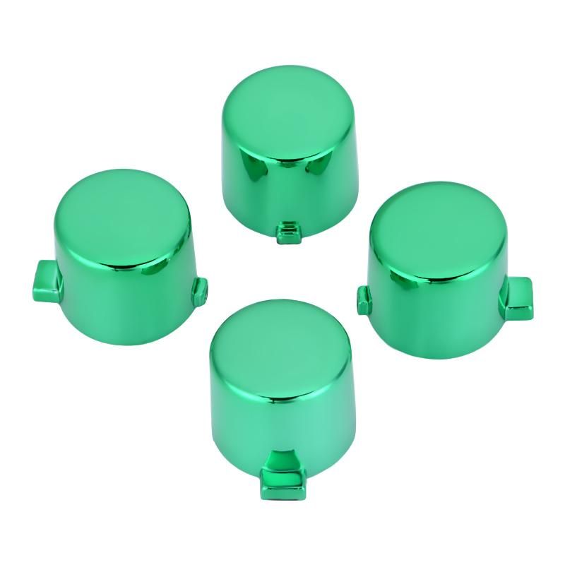 Chrome Green Buttons Compatible With PS4 Controller-P4J0222