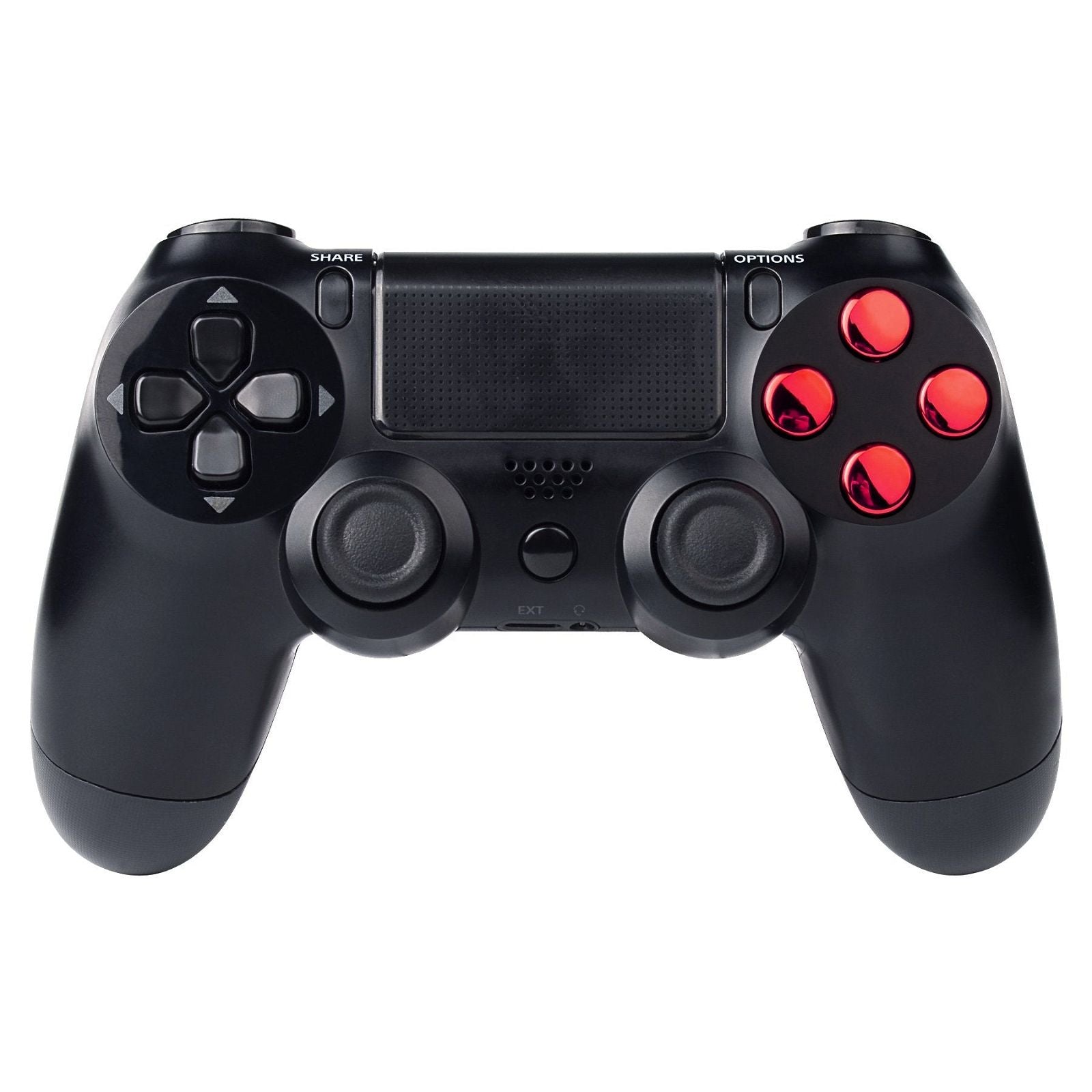 Chrome Red Buttons Compatible With PS4 Controller-P4J0219