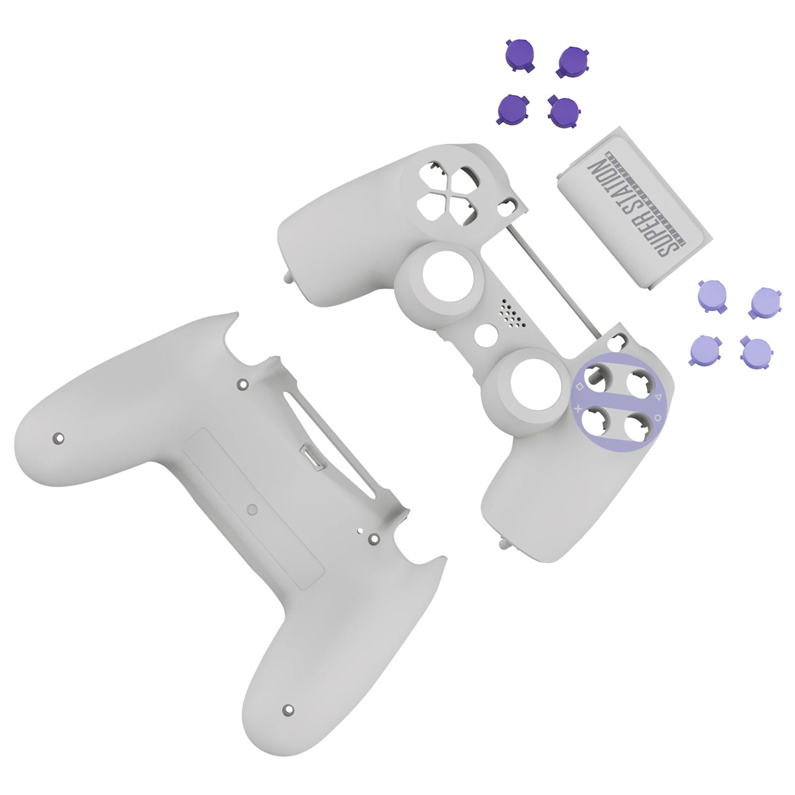 Classics SNES Style Front and Back Shells with Touchpad and Purple