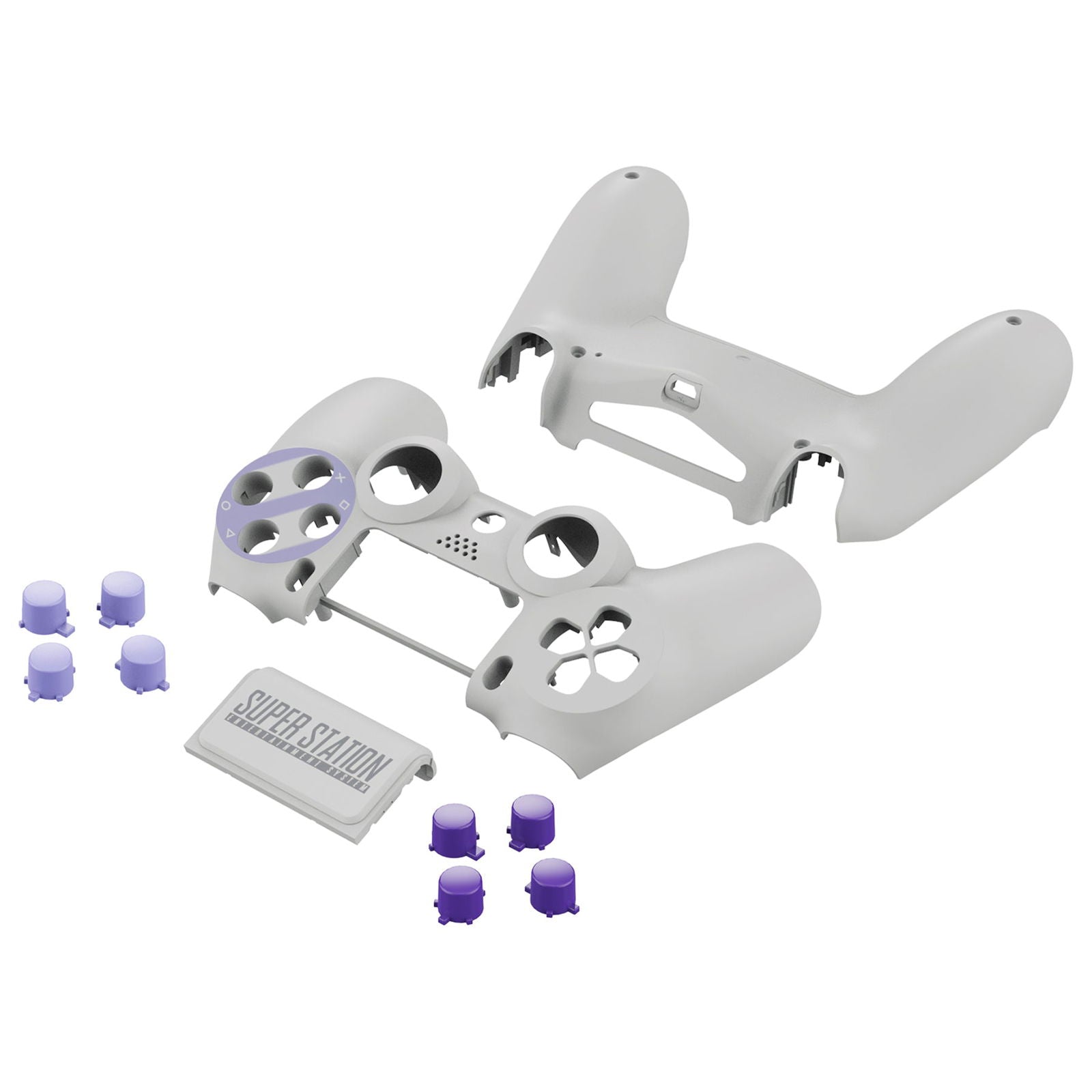Classics SNES Style Front and Back Shells with Touchpad and Purple