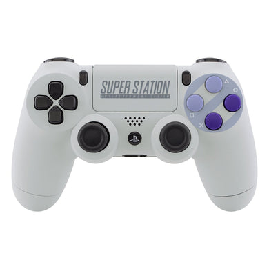 Classics SNES Style Front and Back Shells with Touchpad and Purple Button Kit Compatible With PS4 Gen2 Controller-EXOEM651 - Extremerate Wholesale