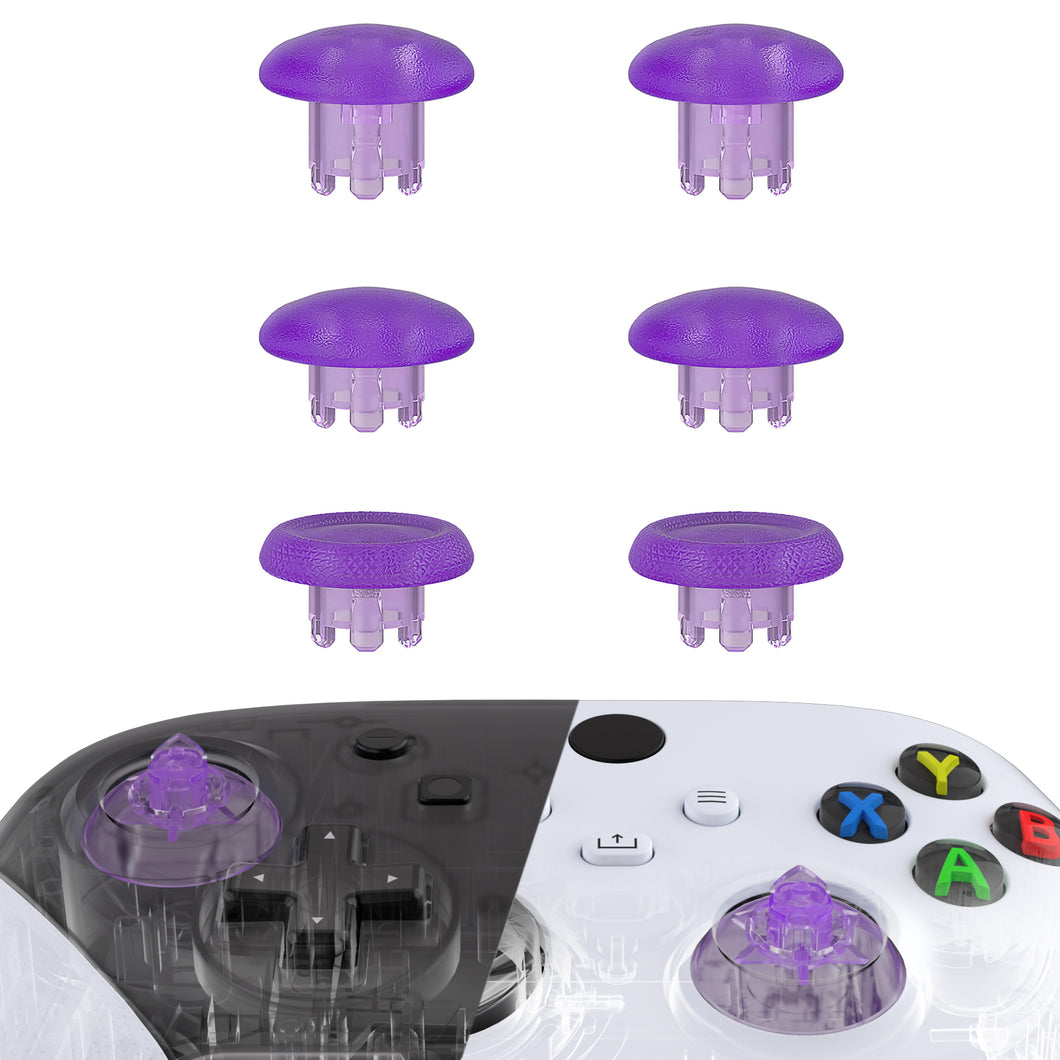 Clear Atomic Purple EDGE Sticks Replacement Interchangeable Thumbsticks for Xbox Series X/S & Xbox Core & Xbox One X/S & Xbox Elite V1 & NS Switch Pro Controller - AGLX3M008WS