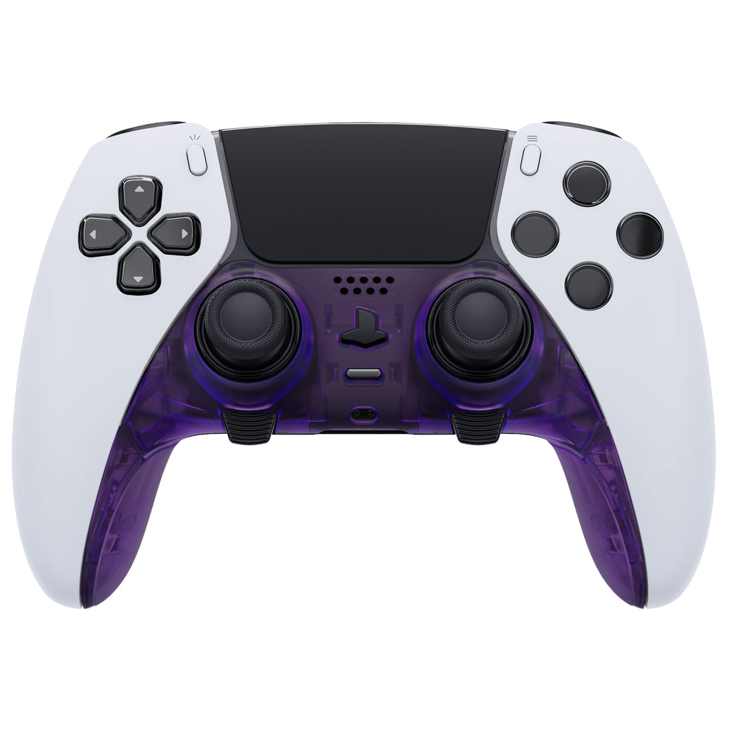 Clear Atomic Purple Replacement Top Bottom Decorative Trim Shell Compatible with PS5 Edge Controller -CXQEGM001WS