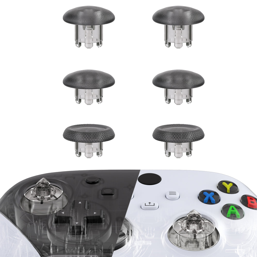 Clear Black EDGE Sticks Replacement Interchangeable Thumbsticks for Xbox Series X/S & Xbox Core & Xbox One X/S & Xbox Elite V1 & NS Switch Pro Controller - AGLX3M007WS