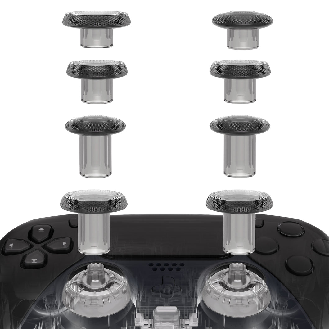Clear Black ThumbsGear V2 Interchangeable Ergonomic Thumbstick with 3 Height Convex & Concave Grips Adjustable Joystick for PS5 & PS4 Controller - YGTPFM008WS