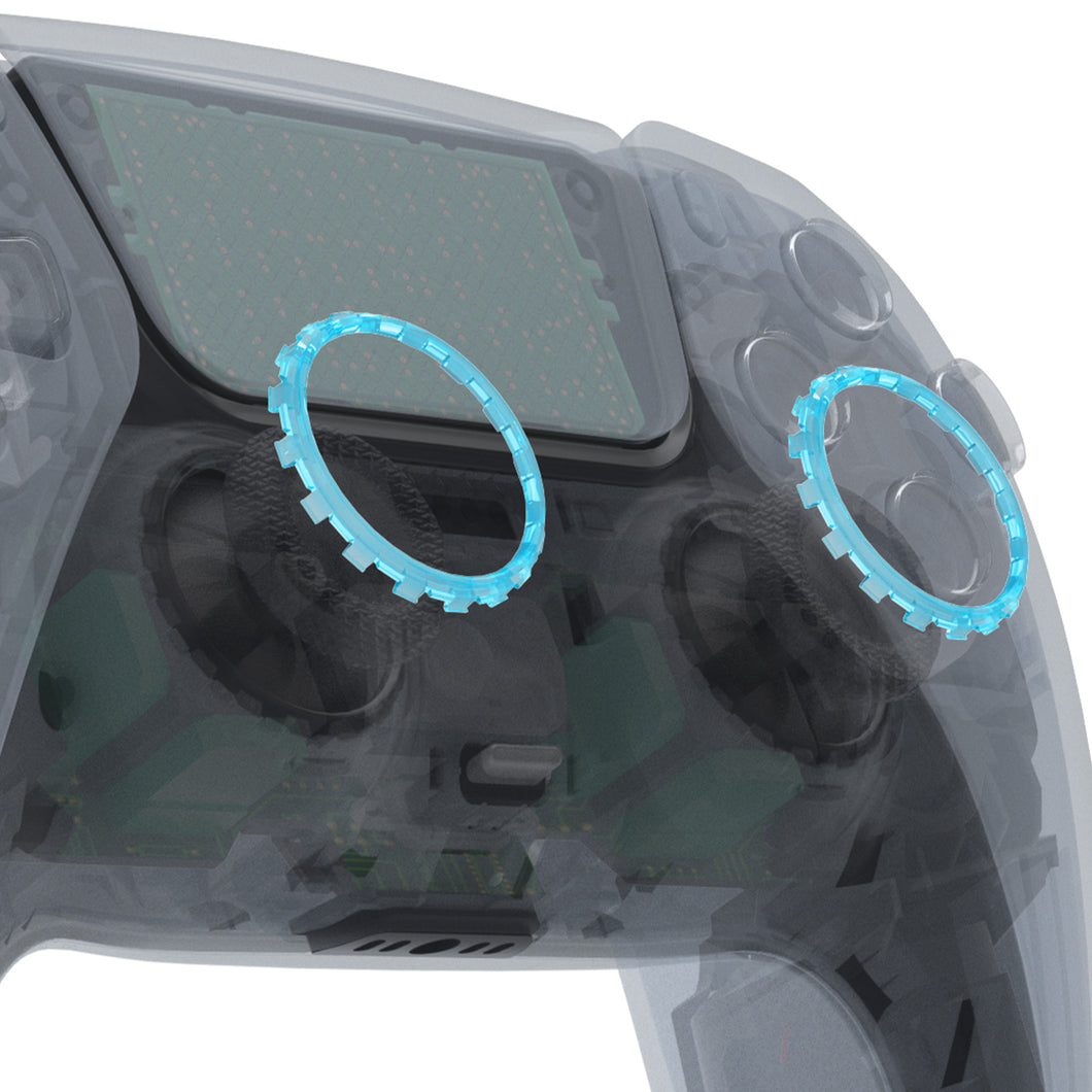 Clear Cyan Blue Accent Rings for PS5 Controller-JPF5032WS