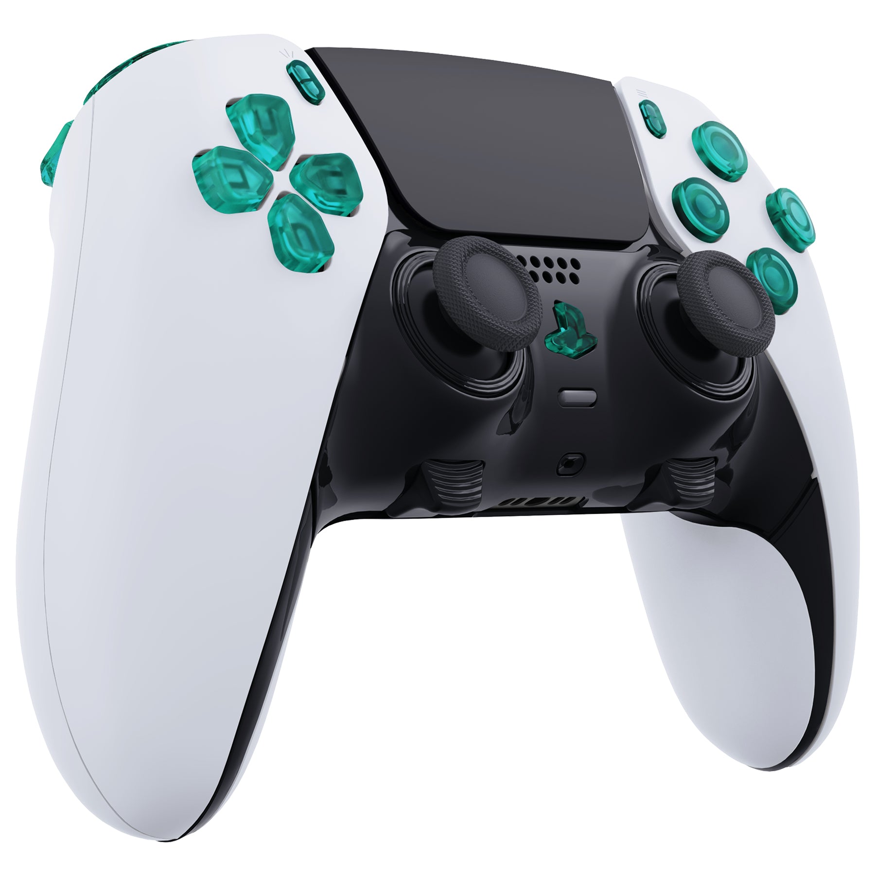 Clear Emerald Green Full Set Button Kits Compatible With PS5 Edge
