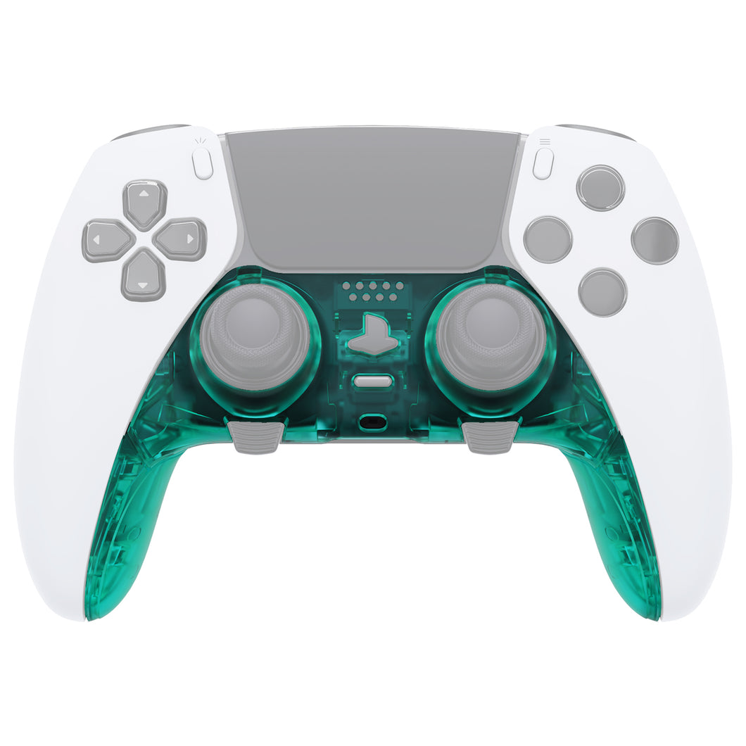 Clear Emerald Green Replacement Top Bottom Decorative Trim Shell Compatible with PS5 Edge Controller -CXQEGM005WS