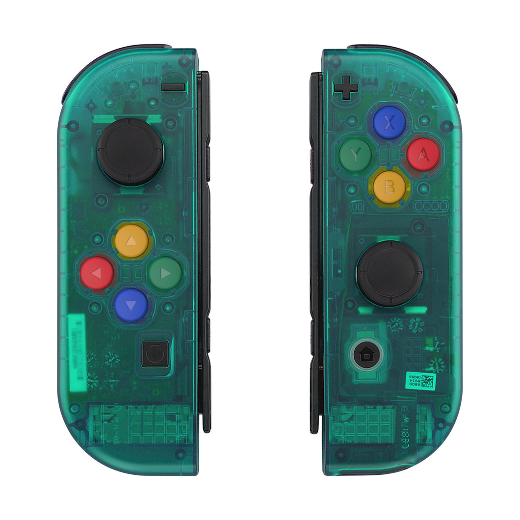 Clear Emerald Green Shells With Middle Tray For NS Switch Joycon & OLED Joycon-CM508WS