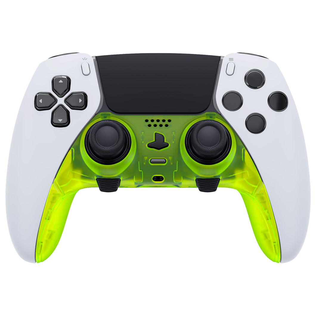 Clear Lime Green Replacement Top Bottom Decorative Trim Shell Compatible with PS5 Edge Controller -CXQEGM008WS