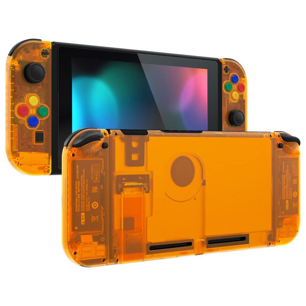 Clear Orange Full Shells For NS Joycon-Without Any Buttons Included-QM515WS
