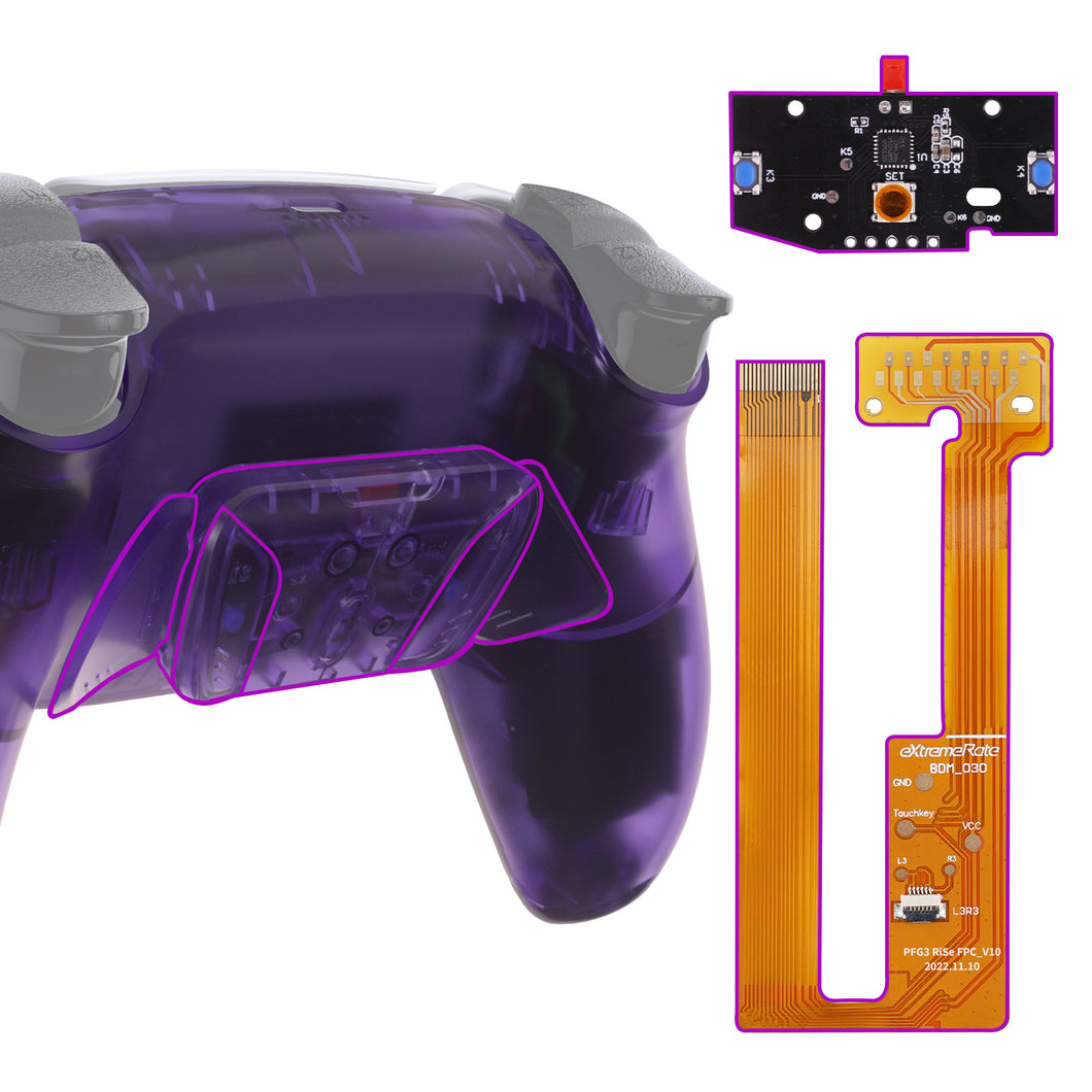 Clear Atomic Purple Rise4 Remap Kit For PS5 Controller BDM-030 & BDM-040 - YPFM5002G3
