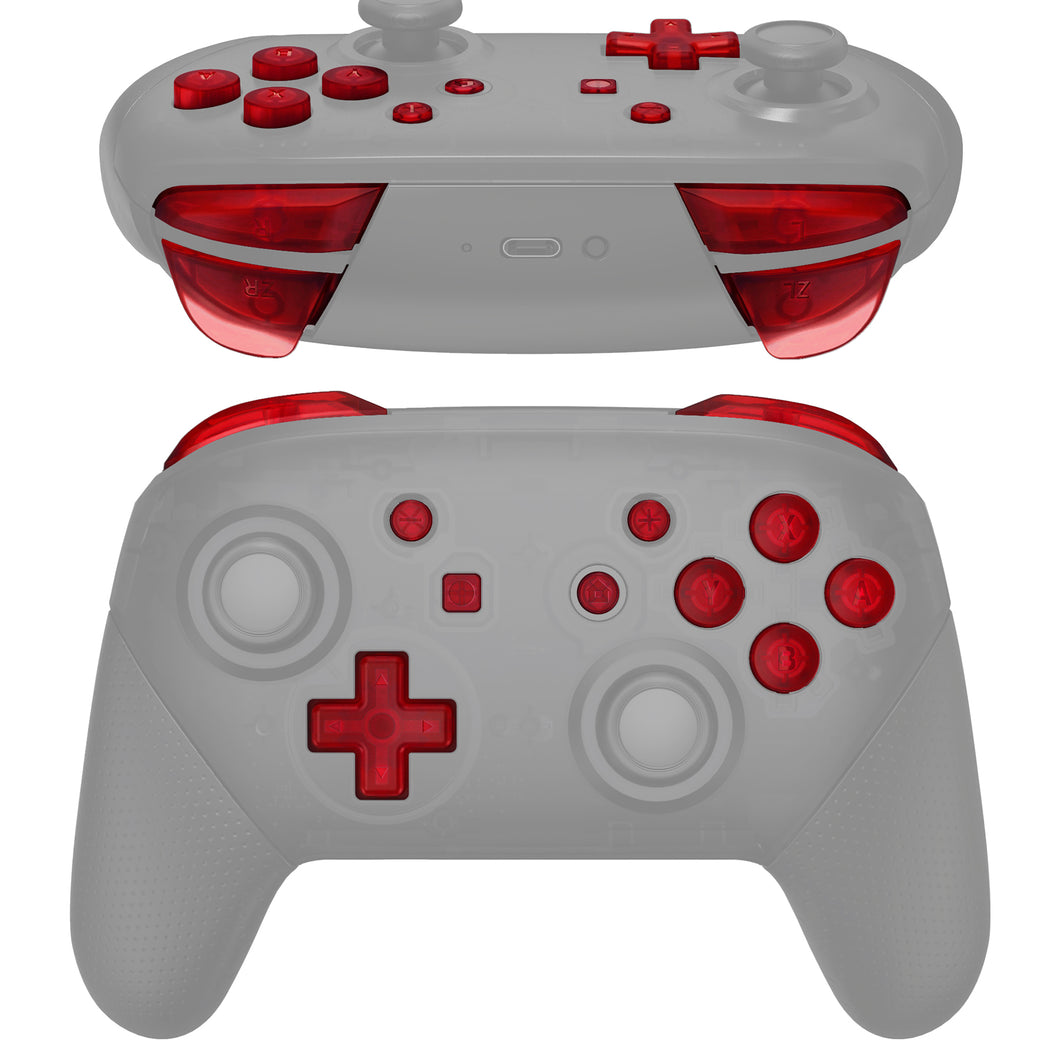 Clear Red 13in1 Button Kits For NS Pro Controller-KRM541WS