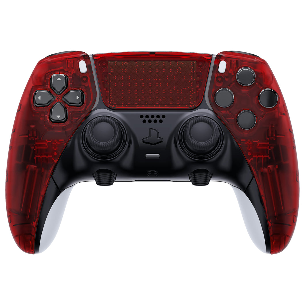 Clear Red Left Right Front Housing Shell With Touchpad Compatible With PS5 Edge Controller - MLREGM006WS