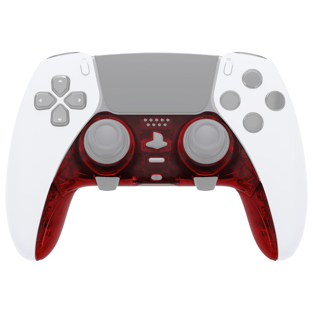 Clear Red Replacement Top Bottom Decorative Trim Shell Compatible with PS5 Edge Controller -CXQEGM006WS