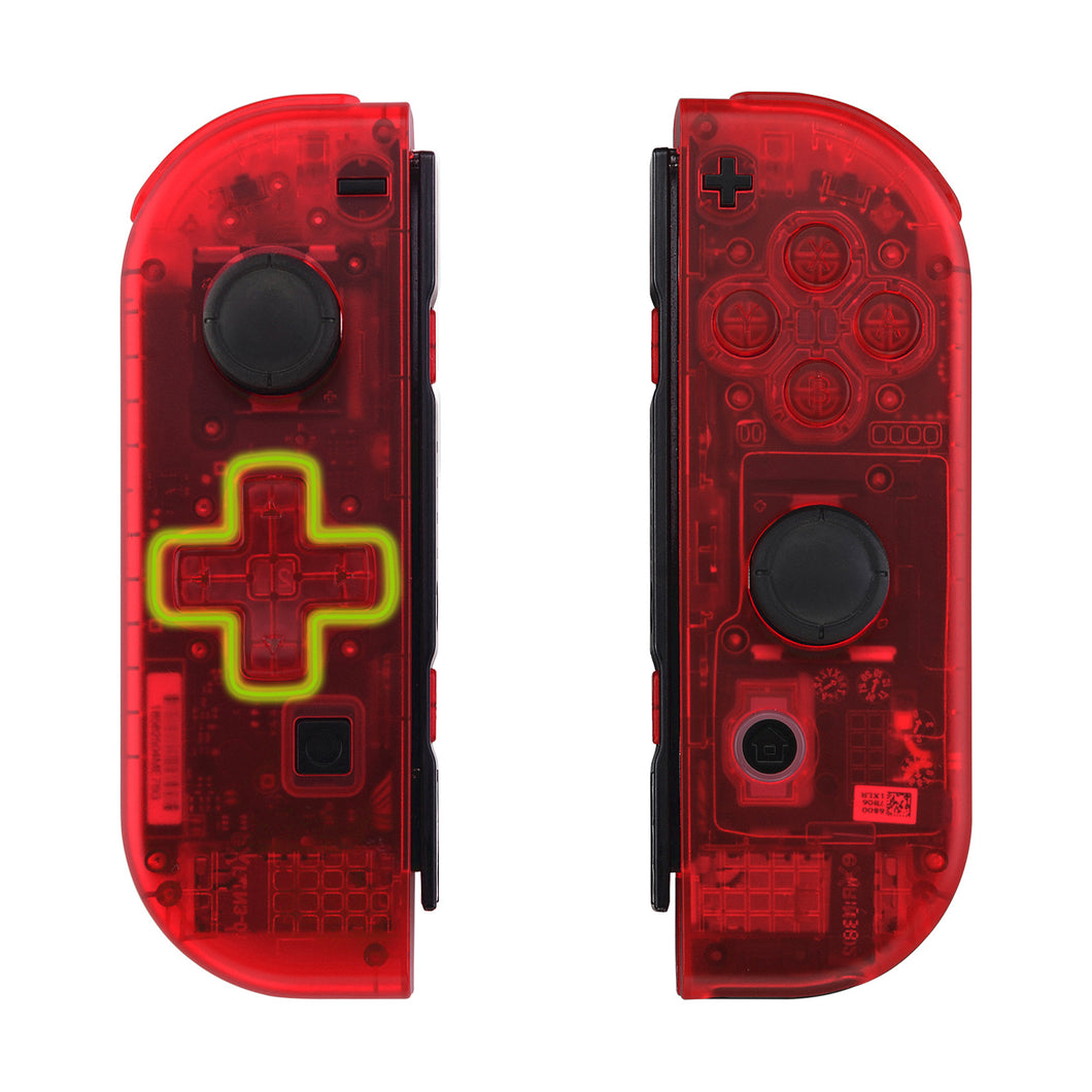 Clear Red Shells For NS Switch Joycon & OLED Joycon Dpad Version-JZM502WS