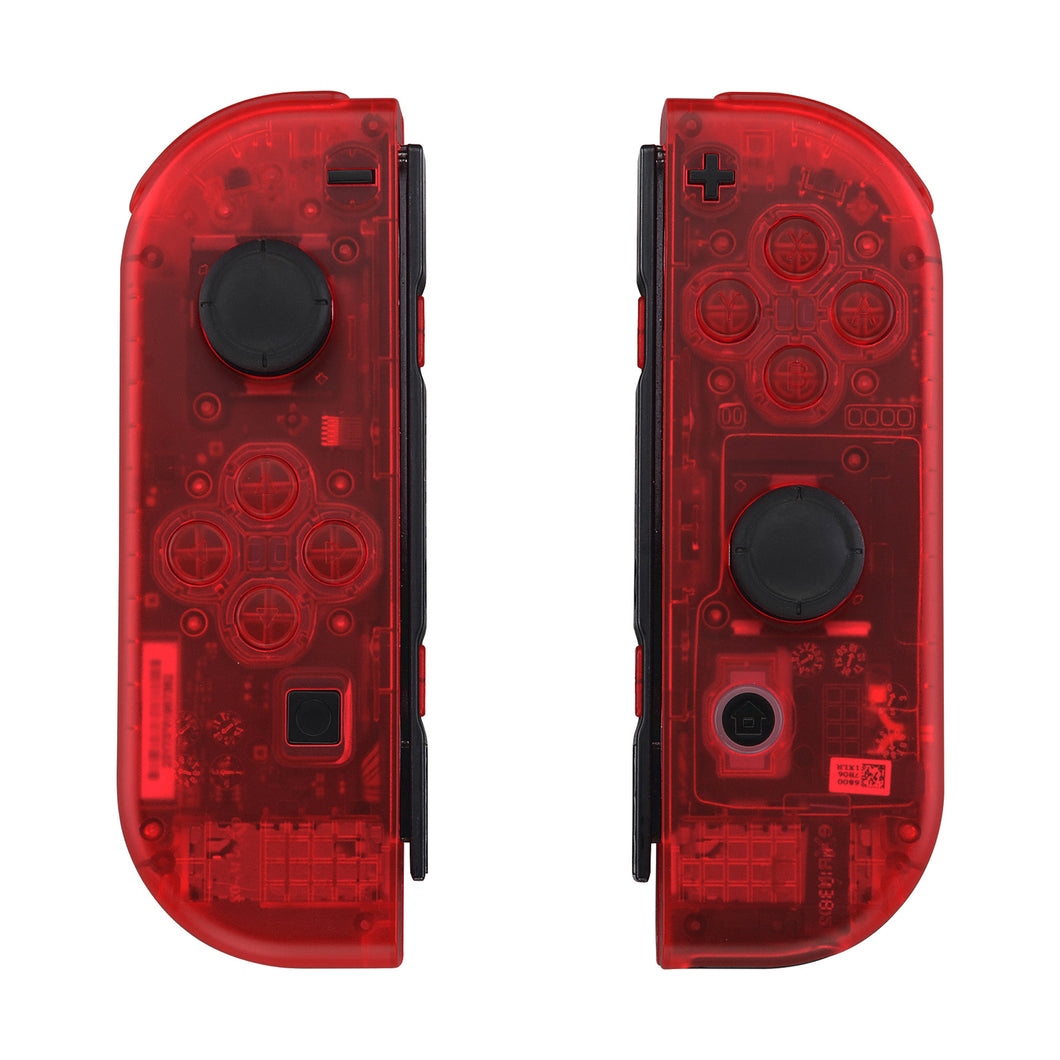 Clear Red Shells With Middle Tray For NS Switch Joycon & OLED Joycon-CM502WS