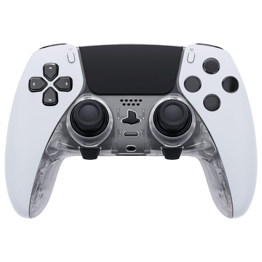 Clear Replacement Top Bottom Decorative Trim Shell Compatible with PS5 Edge Controller -CXQEGM002WS