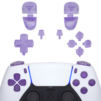 Clear Atomic Purple 11in1 Button Kits Compatible With PS5 Controller BDM-030 & BDM-040 - JPF3005G3WS - Extremerate Wholesale