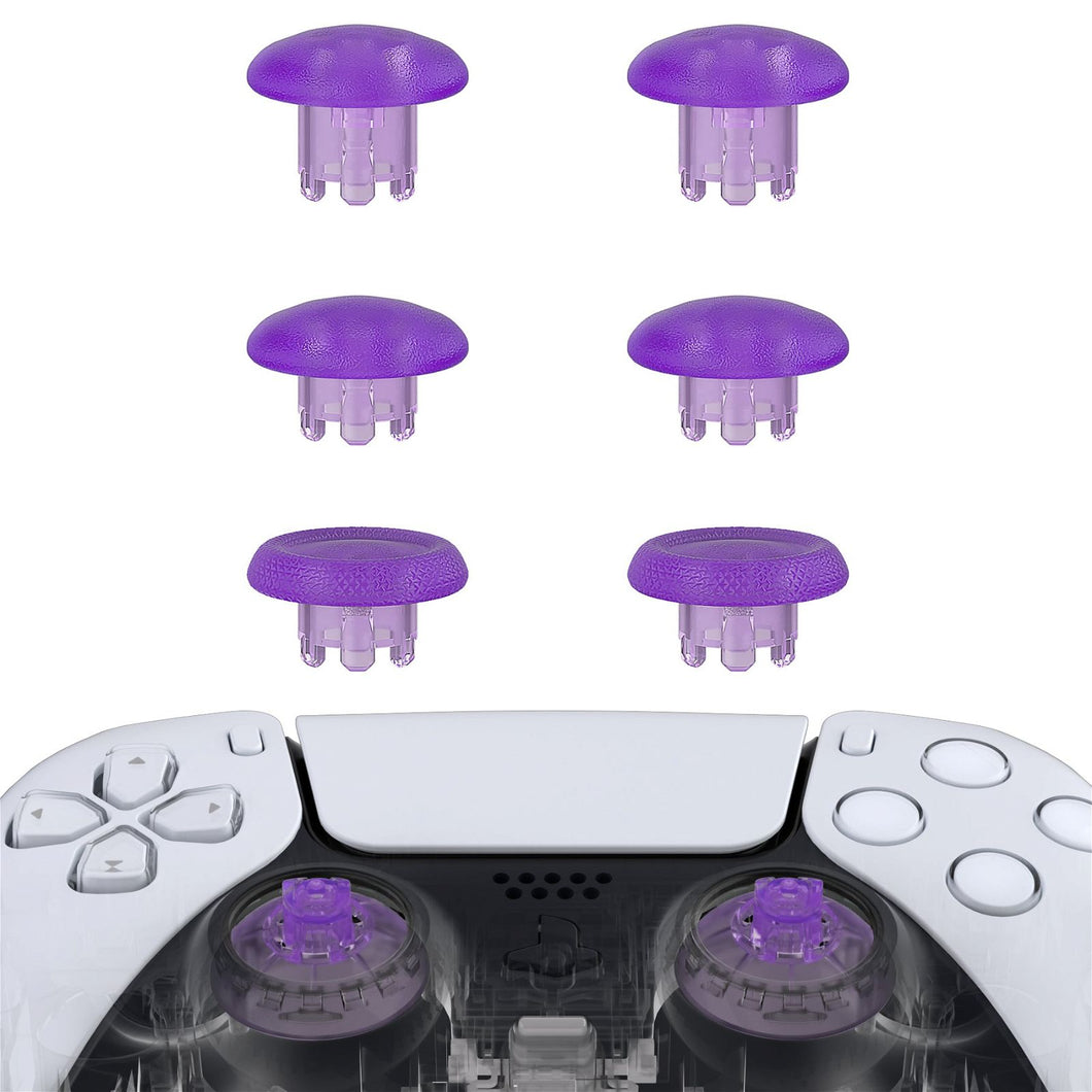 Clear Atomic Purple EDGE Sticks Replacement Interchangeable Thumbsticks for PS5 & PS4 All Model Controllers - P5J209WS - Extremerate Wholesale