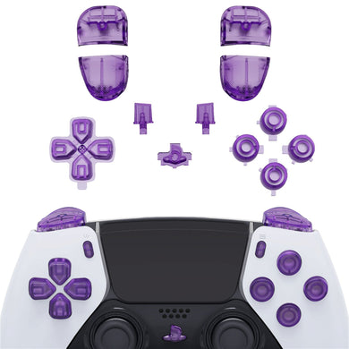 Clear Atomic Purple Full Set Button Kits Compatible With PS5 Edge Controller -JXTEGM001WS - Extremerate Wholesale