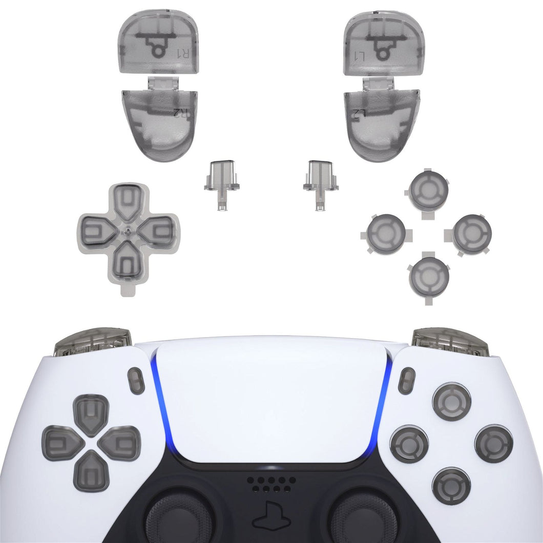 Clear Black 11in1 Button Kits Compatible With PS5 Controller BDM-030 & BDM-040 - JPF3023G3WS - Extremerate Wholesale