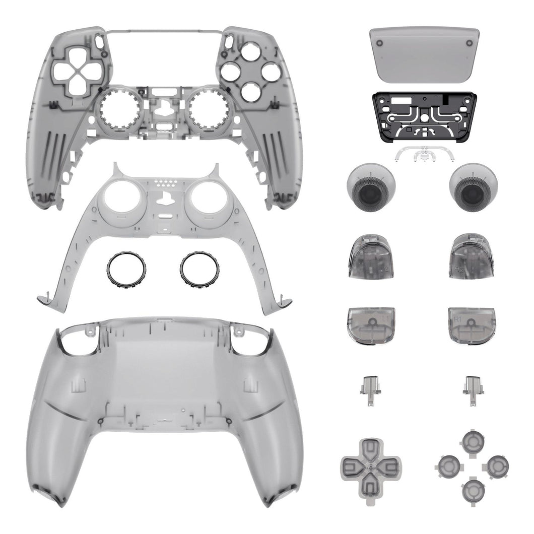 Clear Black Full Set Shell Kits For PS5 Controller BDM-030 & BDM-040 - QPFM5007G3WS - Extremerate Wholesale