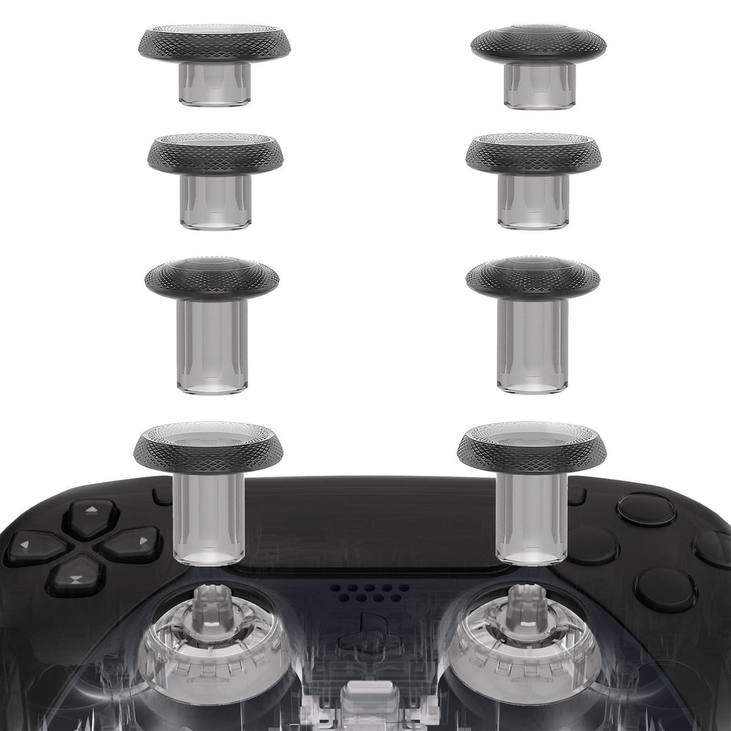 Clear Black ThumbsGear V2 Interchangeable Ergonomic Thumbstick with 3 Height Convex & Concave Grips Adjustable Joystick for PS5 & PS4 Controller - YGTPFM008WS - Extremerate Wholesale
