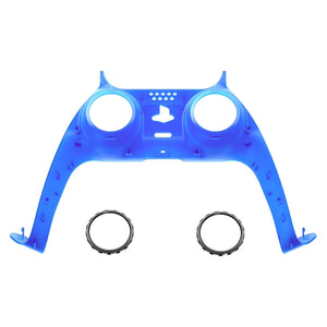 Clear Blue Decorative Trim Shell With Accent Rings Compatible With PS5 Controller-GPFM5004WS - Extremerate Wholesale