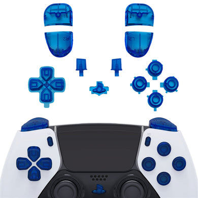 Clear Blue Full Set Button Kits Compatible With PS5 Edge Controller -JXTEGM004WS - Extremerate Wholesale