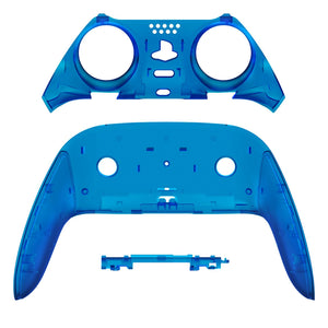 Clear Blue Replacement Top Bottom Decorative Trim Shell Compatible with PS5 Edge Controller -CXQEGM004WS - Extremerate Wholesale