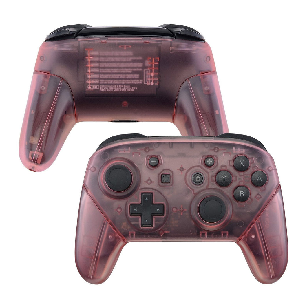 Clear Cherry Pink Full Shells And Handle Grips For NS Pro Controller-FRM507WS - Extremerate Wholesale